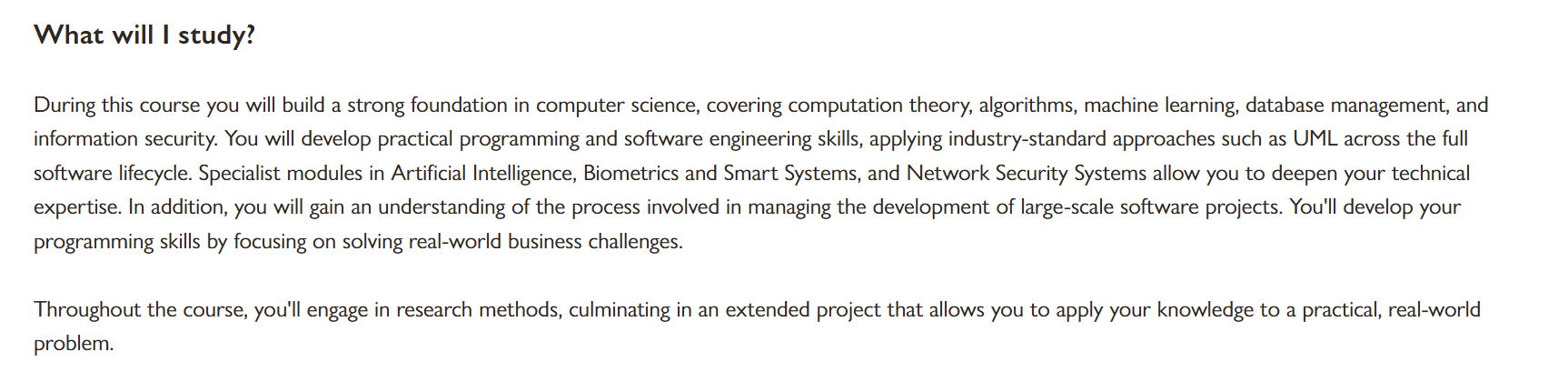 BNU MSc Computer Science course page – updated, June 2026